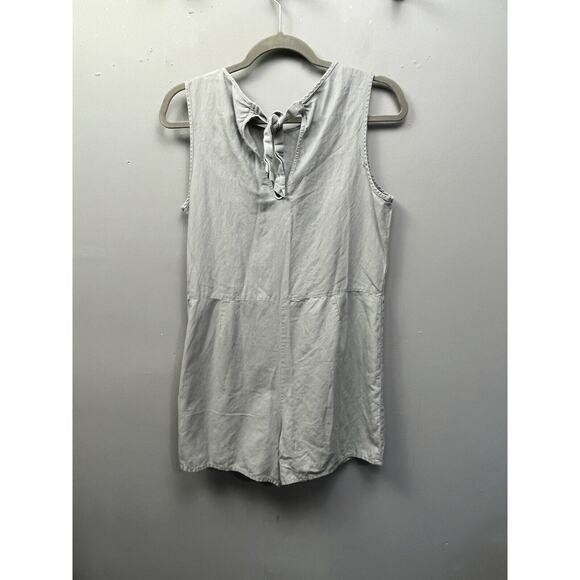 Disney Junk Food Romper Playsuit Small Women's Gray Linen Blend Mickey Mouse - Picture 2 of 7